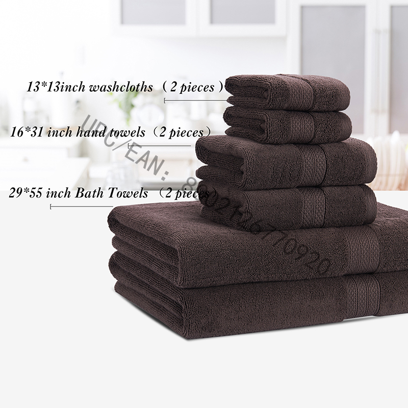 JMD TEXTILE Bathroom Towels Set, Combed Cotton Towels Gray Set of 6 Towels  Kitchen Pool Household,Towels Durable Absorbent Comfortable Extra Large  Towel(2 Washcloth,2 Hand Towels,2 Bath Towels)