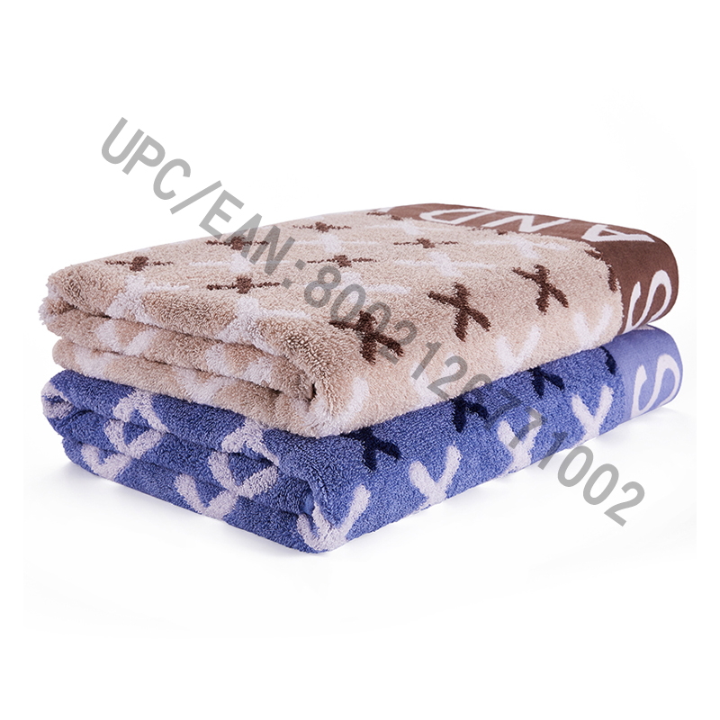 JMD TEXTILE Bathroom Towel Set, 4 Pieces British Style Jacquard Towel,Large Bath Towels 100% Cotton,Suitable for Pool, Gym, Hotel,Travel,College Dorm Room Accessories,Brown and Blue (Blue-red, 4)