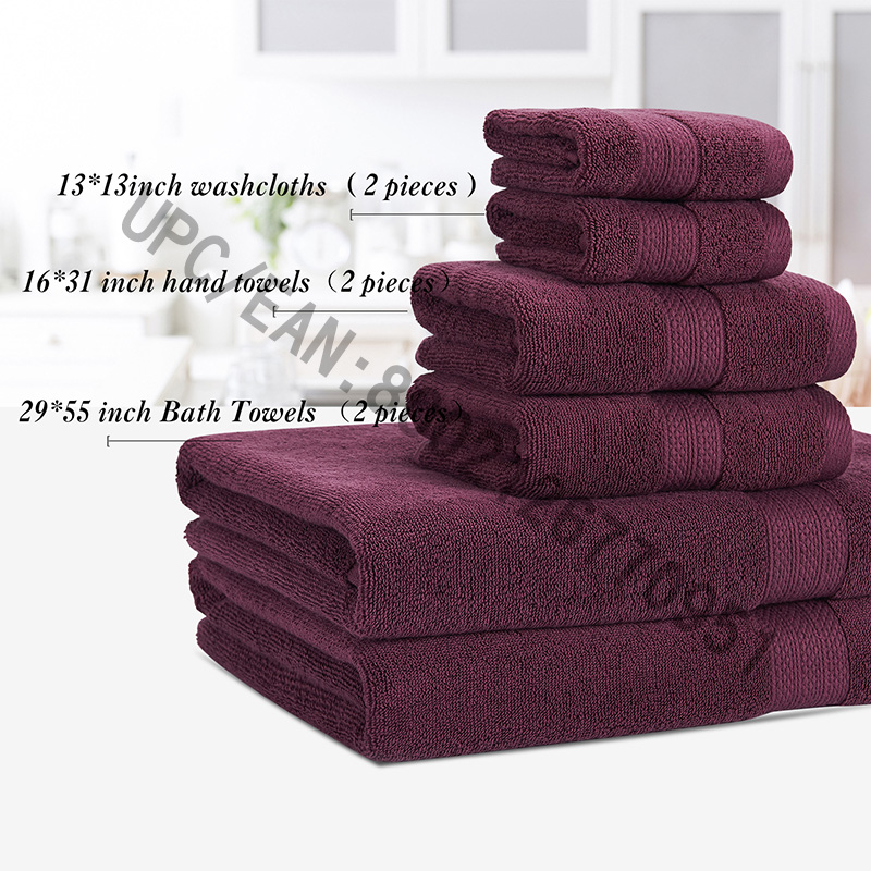 JMD TEXTILE Bathroom Towels Set Towels Set of 6 Combed Cotton 2